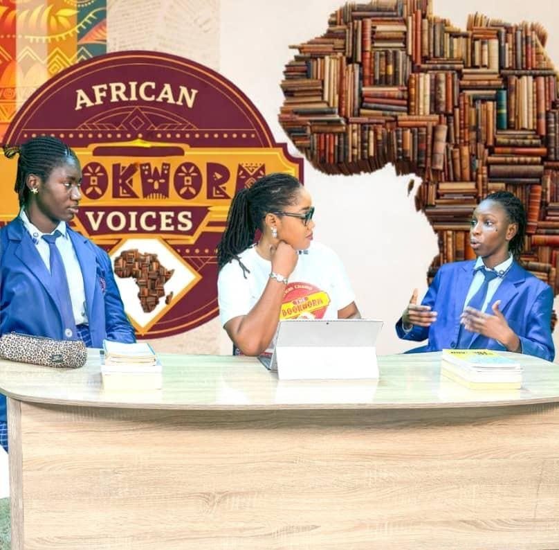 African Bookworm Voices TV set and young readers